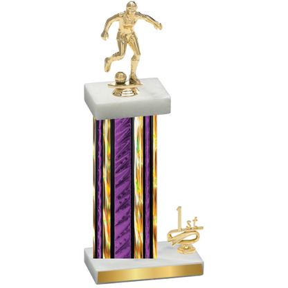 Accented Single Purple Glacier First Place Soccer Trophy