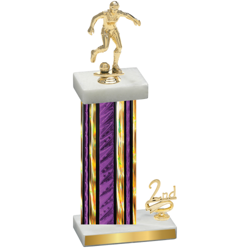 Accented Single Purple Glacier Second Place Soccer Trophy