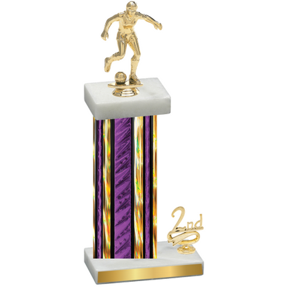 Accented Single Purple Glacier Second Place Soccer Trophy