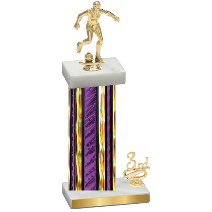 Accented Single Purple Glacier Third Place Soccer Trophy