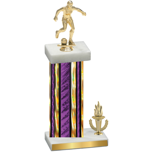 Accented Single Purple Glacier Victory Soccer Trophy