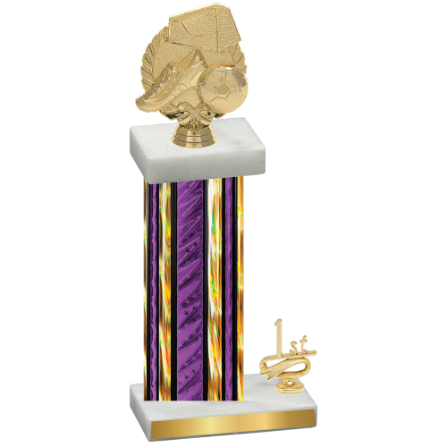 Accented Single Purple Glacier First Place Soccer Trophy