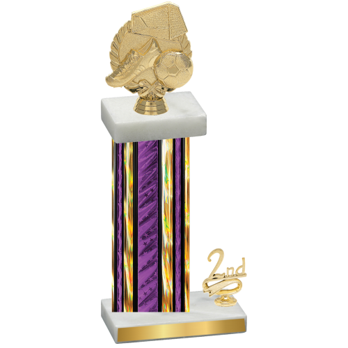 Accented Single Purple Glacier Second Place Soccer Trophy
