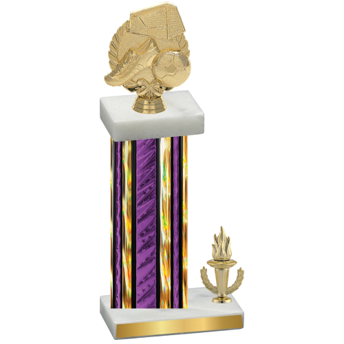 Accented Single Purple Glacier Victory Soccer Trophy