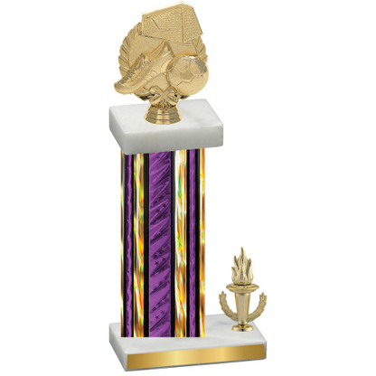 Accented Single Purple Glacier Victory Soccer Trophy