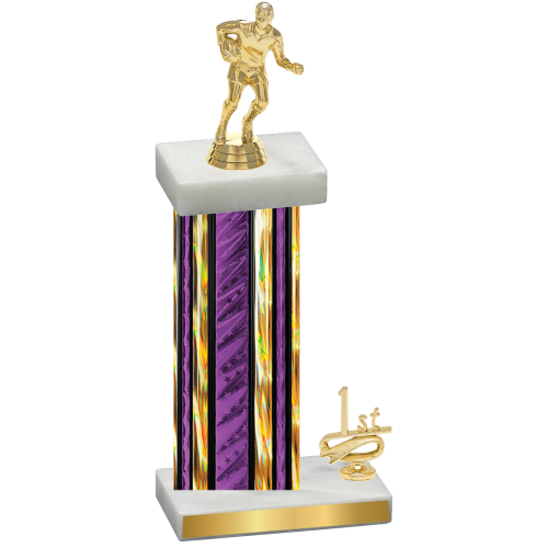 Accented Single Purple Glacier First Place Rugby Trophy