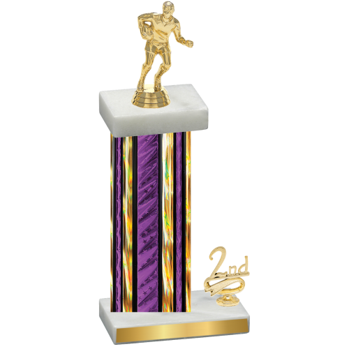 Accented Single Purple Glacier Second Place Rugby Trophy