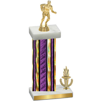 Accented Single Purple Glacier Victory Rugby Trophy