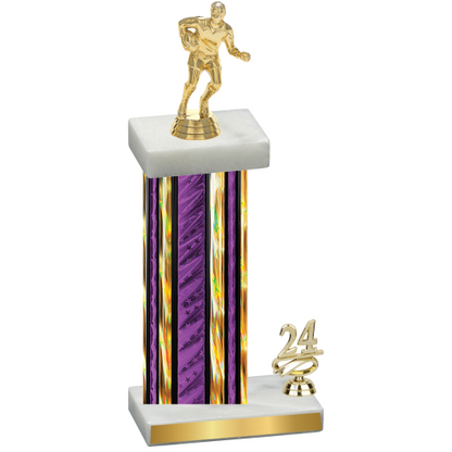 Accented Single Purple Glacier Year Rugby Trophy