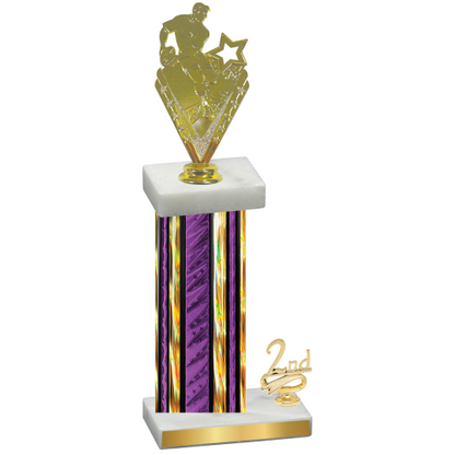 Accented Single Purple Glacier Second Place Rugby Trophy