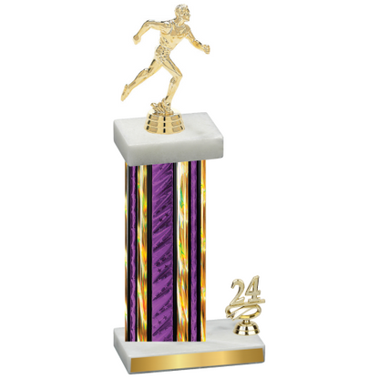 Accented Single Purple Glacier Year Running Trophy