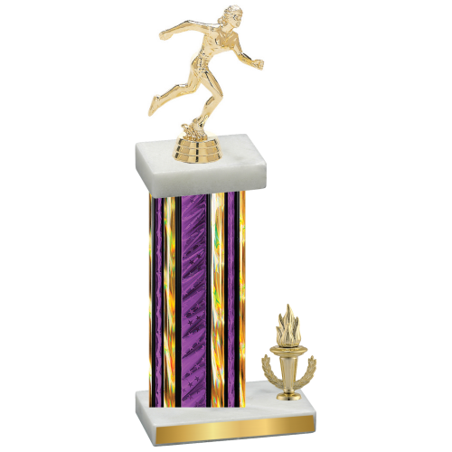 Accented Single Purple Glacier Victory Running Trophy