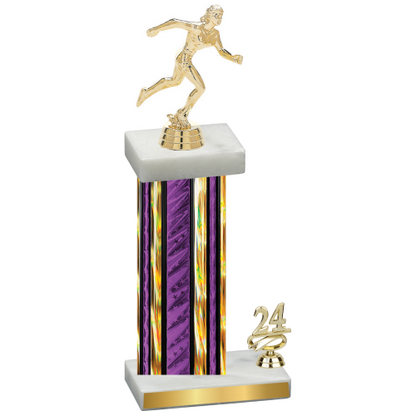 Accented Single Purple Glacier Year Running Trophy