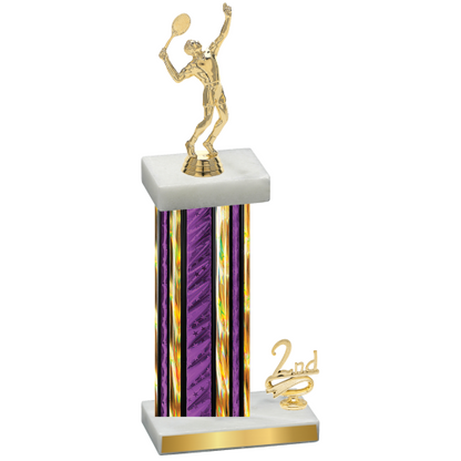 Accented Single Purple Glacier Second Place Tennis Trophy
