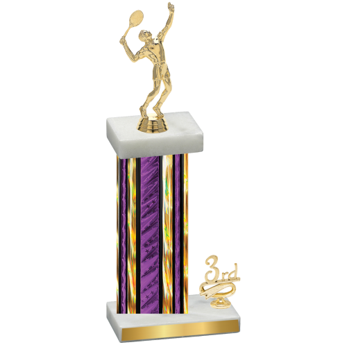 Accented Single Purple Glacier Third Place Tennis Trophy