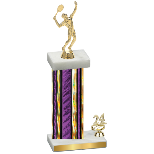 Accented Single Purple Glacier Year Tennis Trophy