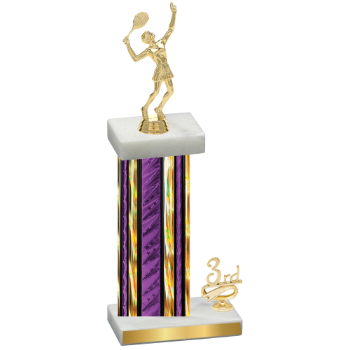 Accented Single Purple Glacier Third Place Tennis Trophy