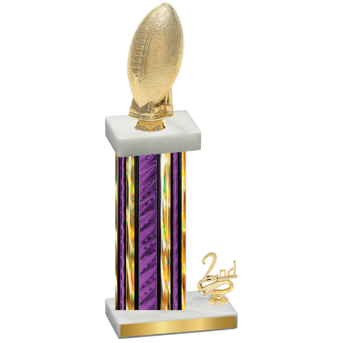 Accented Single Purple Glacier Second Place Football Trophy
