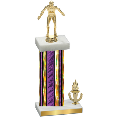 Accented Single Purple Glacier Victory Wrestling Trophy