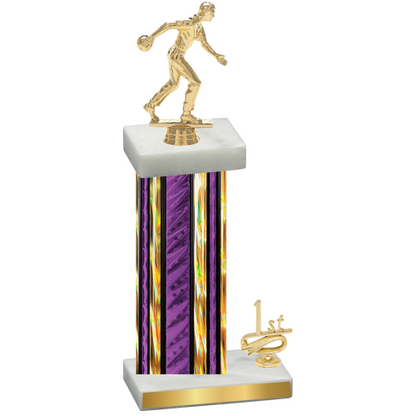 Accented Single Purple Glacier First Place Bowling Trophy