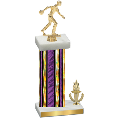 Accented Single Purple Glacier Victory Bowling Trophy