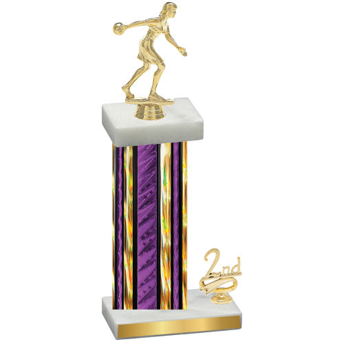 Accented Single Purple Glacier Second Place Bowling Trophy