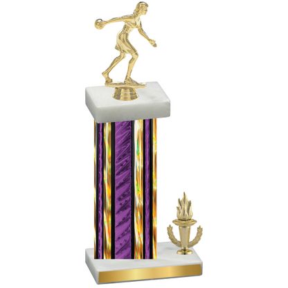 Accented Single Purple Glacier Victory Bowling Trophy