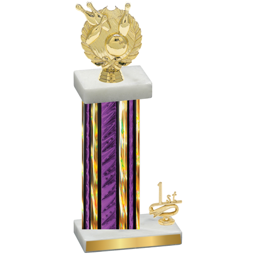 Accented Single Purple Glacier First Place Bowling Trophy