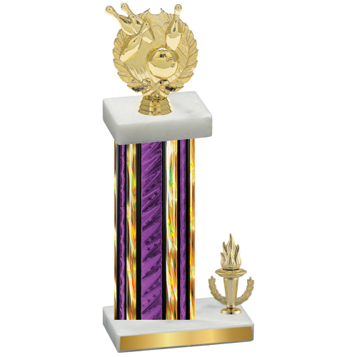 Accented Single Purple Glacier Victory Bowling Trophy