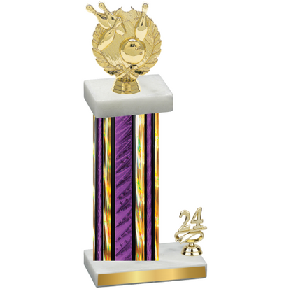 Accented Single Purple Glacier Year Bowling Trophy