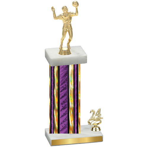 Accented Single Purple Glacier Year Volleyball Trophy