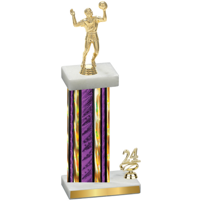 Accented Single Purple Glacier Year Volleyball Trophy