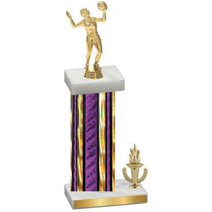 Accented Single Purple Glacier Victory Volleyball Trophy