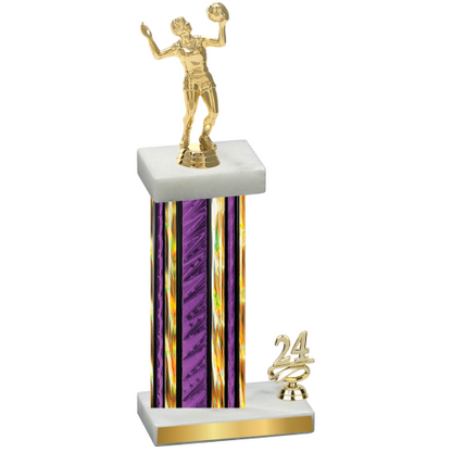 Accented Single Purple Glacier Year Volleyball Trophy