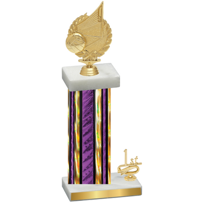 Accented Single Purple Glacier First Place Volleyball Trophy