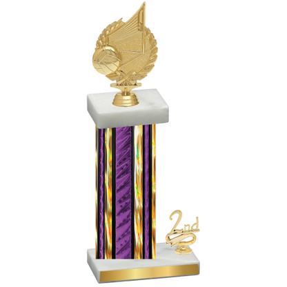 Accented Single Purple Glacier Second Place Volleyball Trophy