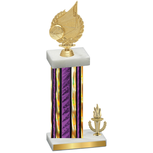 Accented Single Purple Glacier Victory Volleyball Trophy