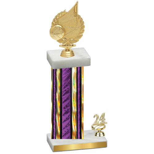 Accented Single Purple Glacier Year Volleyball Trophy