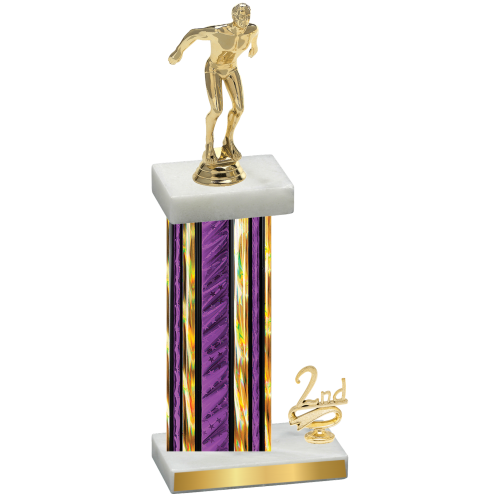 Accented Single Purple Glacier Second Place Swimming Trophy