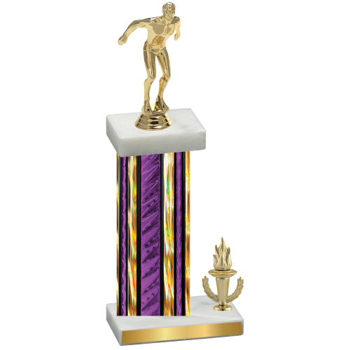 Accented Single Purple Glacier Victory Swimming Trophy