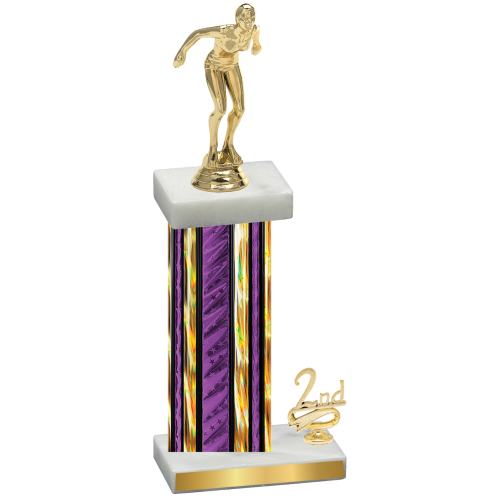Accented Single Purple Glacier Second Place Tennis Trophy