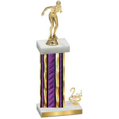 Accented Single Purple Glacier Second Place Tennis Trophy