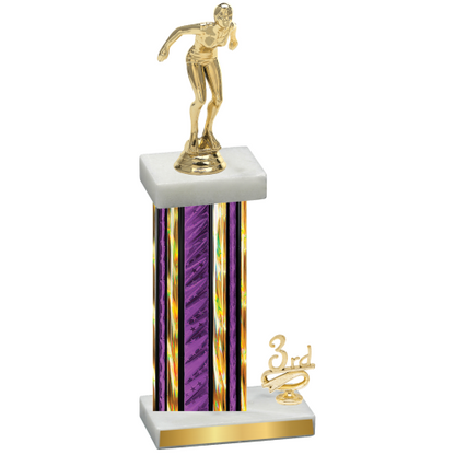 Accented Single Purple Glacier Third Place Tennis Trophy