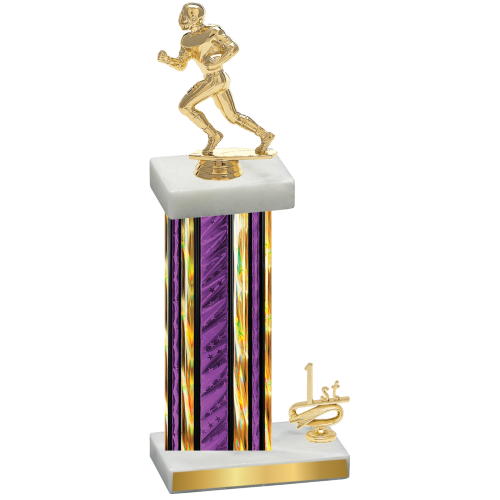 Accented Single Purple Glacier First Place Football Trophy