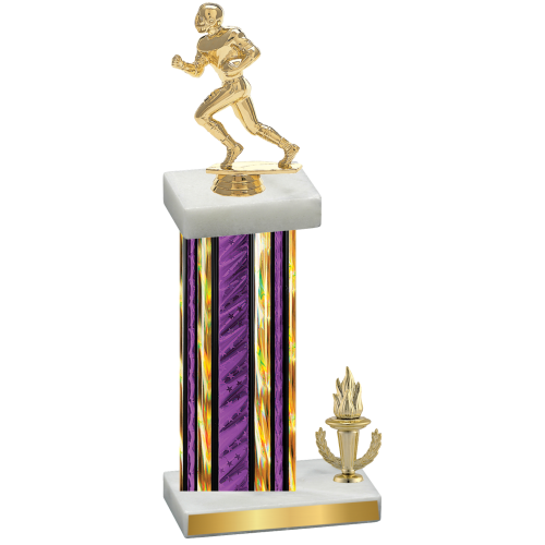 Accented Single Purple Glacier Victory Football Trophy