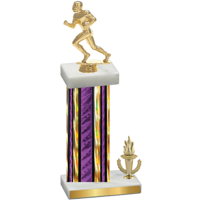 Accented Single Purple Glacier Victory Football Trophy