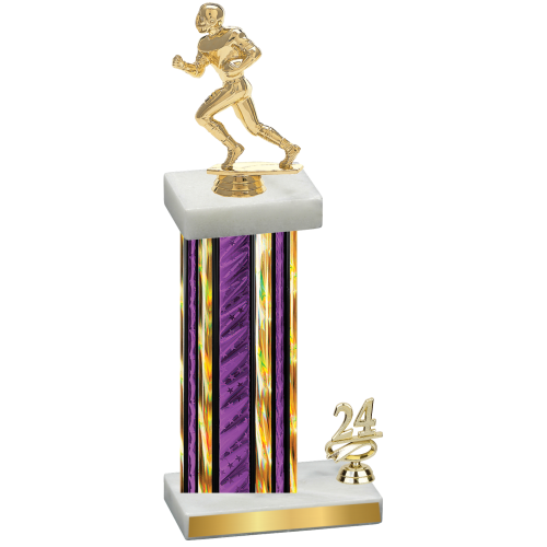 Accented Single Purple Glacier Year Football Trophy