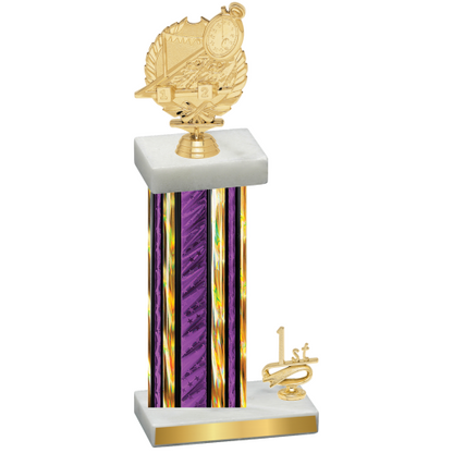 Accented Single Purple Glacier First Place Swimming Trophy