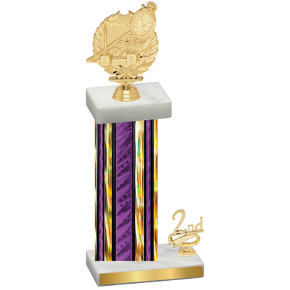 Accented Single Purple Glacier Second Place Swimming Trophy