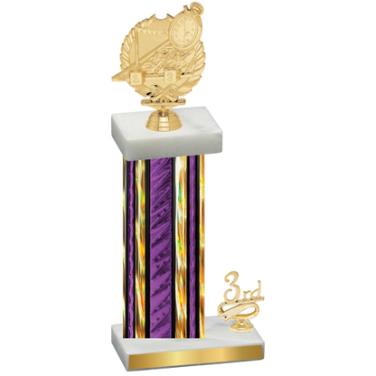 Accented Single Purple Glacier Third Place Swimming Trophy